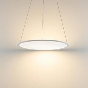 Deko-Light Závěsné světlo PANEL, bílé, Ø 63 cm, kov, stmívatelné, 50 W, stmívatelný, Bílá / opál, Pracovna / kancelář, Hliník, Moderní