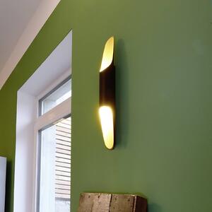 Apodis LED nástěnné světlo, černá/zlatá, výška 50 cm, kovové stmívatelné