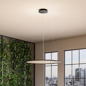 Deko-Light Závěsné světlo PANEL, černé, Ø 63 cm, kov, stmívatelné 50 W, stmívatelný, Černá, Pracovna / kancelář, Hliník, Moderní
