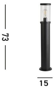 Světelný patník Bakerloo, IP44, černý, výška 73 cm, kovový