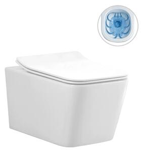 WC závěsné Forte, Rimless - bezokrajové splachování + Slim/SoftClose sedátko - bílá lesklá - 51x36 cm