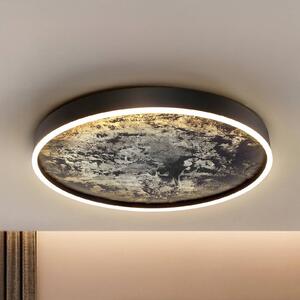 Schuller Valencia LED stropní svítidlo Stone Ø 60 cm, černá, kov, akryl, Černá, Obývací pokoj / jídelna, kov, Moderní