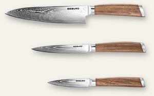 Sada kuchyňských nožů Seburo HOGANI Damascus 3ks (séfkuchařský nůž 200mm, univerzální nůž 120mm, nůž na ovoce a zeleninu 85mm)