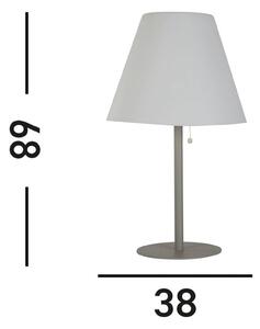 Searchlight Solární stolní lampa LED Venice I, IP44, bílá/stříbrná, Hliník / šedá / zinek, Plast