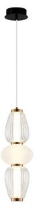 Viokef Závěsné světlo LED Shiny, Ø 16 cm, čiré/bílé, sklo, Čirá / transparetní, Obývací pokoj / jídelna, Moderní