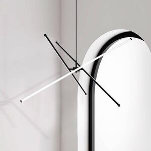 Viokef Závěsné světlo LED Sandy, délka 90 cm, černé, kov, Černá, Obývací pokoj / jídelna, Hliník, Moderní