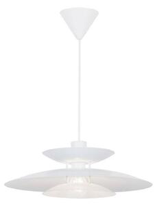 Viokef Závěsné světlo Nino, bílé, Ø 45 cm, kov, stmívatelný, Bílá / opál, Obývací pokoj / jídelna, kov, Moderní