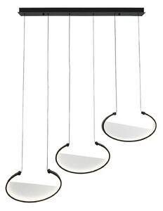 Viokef Závěsné světlo LED Adele, délka 117 cm, černé, kov, 3-bodové., Černá, Obývací pokoj / jídelna, Hliník, Moderní