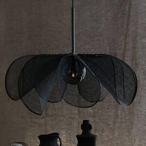 Markslöjd Závěsné světlo Styrka, Ø 75 cm, černá/kouřově šedá, banánové vlákno, stmívatelný, Černá, Obývací pokoj / jídelna, Textil / tkanina / hedvábí