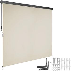Tectake Svislá markýza Eloise se 2 nástěnnými držáky - 200 x 250 cm,béžová