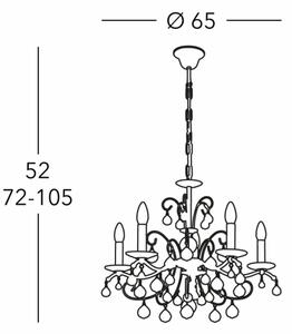 Kolarz 3234.85.3.KoT- Křišťálový lustr na řetězu CARMEN 5xE14/60W/230V 24K zlato