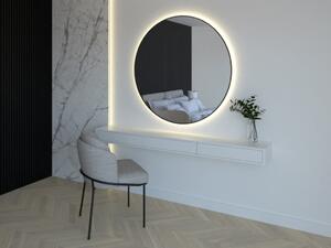 In-Design Zrcadlo RoundLine backlight - černý matný rám, s LED osvětlením Vypínač: Bez vypínače, Průměr zrcadla (mm): 600