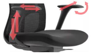Kancelářská ergonomická židle WISDOM s podhlavníkem — síť, černý plast, nosnost 150 kg černá