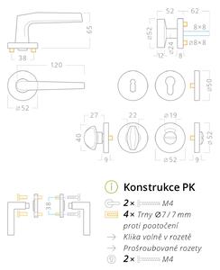 AC-T SERVIS Dveřní klika MONTE bronz - kulatá rozeta Mechanizmus rozety: Plastová konstrukce, Provedení kliky: vč. rozety PZ - fabkový klíč