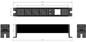 IBConnect Zásuvka CUBO bílá - různé konfigurace Konfigurace elektrozásuvky: 3x230V