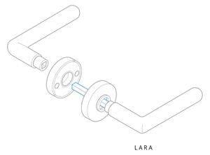 AC-T SERVIS Dveřní klika LARA efekt nerez - kulatá rozeta Mechanizmus rozety: Plastová konstrukce, Provedení kliky: vč. rozety PZ - fabkový klíč