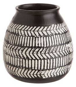 MALOU Keramická váza 13 cm - černá/bílá