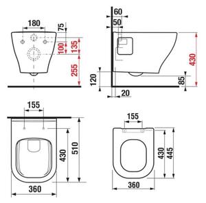 JIKA H8666160000001 - Závěsné WC DEEP + záchodové prkénko SoftClose DEEP
