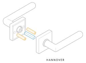 AC-T SERVIS Dveřní klika HANNOVER nerez - hranatá rozeta Mechanizmus rozety: Kovová konstrukce, Provedení kliky: vč. rozety BB - obyčejný klíč