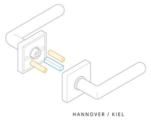 AC-T SERVIS Dveřní klika HANNOVER bronz - hranatá rozeta Mechanizmus rozety: Kovová konstrukce, Provedení kliky: vč. rozety BB - obyčejný klíč
