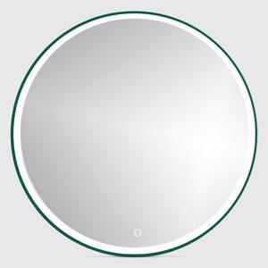 In-Design Zrcadlo RoundLine premium - zelený matný rám, s LED osvětlením Vypínač: Bez vypínače, Průměr zrcadla (mm): 600