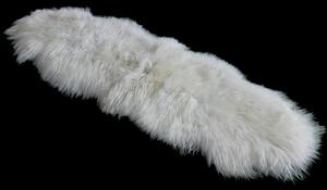 Kožený koberec z ovčí kůže - dlouhý chlup - bílý - 2K - B2B 2 kůže Dlouhý chlup 10-20 cm