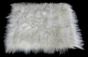 Kožený koberec z ovčí kůže - dlouhý chlup - bílý - 2K - rovný 2 kůže Dlouhý chlup 10-20 cm