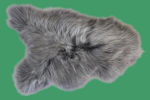 Islandská jehněčí kůže, šedá, barvená, dlouhý chlup, velikost III Dlouhý chlup 10-20 cm III - 90-100 cm