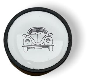 In-Design Nábytková knopka Bianco černá, motiv auto V34