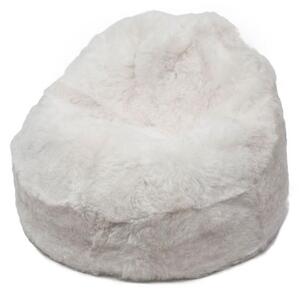 Sedací pytel - bean bag - bílý, střižený Střižený chlup 5 cm