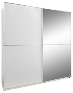 ŠATNÍ SKŘÍŇ SE ZRCADLEM, bílá, 135/198/64 cm MID.YOU - Šatní skříně, Online Only