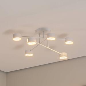 EMIBIG LIGHTING Stropní svítidlo Modus 6, ocelové, šestisvětelné, GX53, bílé, stmívatelný, Bílá / opál, Obývací pokoj / jídelna, kov, Moderní