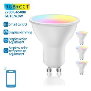 SADA 4x LED RGBW Stmívatelná žárovka Smart GU10/4,9W/230V 2700-6500K - Aigostar