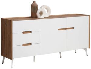 ŠIROKÁ KOMODA, bílá, dub artisan, 164/78/40 cm Carryhome, Online Only
