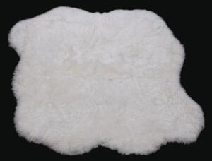 Kožený koberec z ovčí kůže - střižený chlup - bílý - 2K - SBS 2 kůže Střižený chlup 5 cm