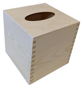 91440 Dřevěná krabička na kapesníky, čtvercová, 13 x 13 x 13 cm