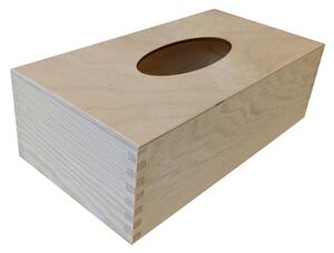 91439 Dřevěná krabička na kapesníky KLASIK, 25 x 8 x 13 cm