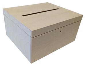 Dřevěný box na svatební dary a přání, střední, 29 x 15 x 24,5 cm