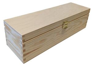 91437 Dřevěná dárková krabička na víno, 11 x 35 x 10 cm
