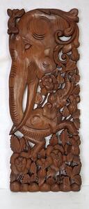 Závěsná dekorace Slon, hnědá, teakové dřevo, ruční práce