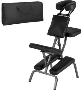 Tectake Masážní křeslo ze syntetické kůže - černá