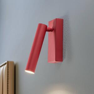 LED nástěnné světlo Rulo, červené, ocel, 3000 K