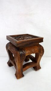Postranní stolek exotické dřevo JÁVA - S, ruční práce