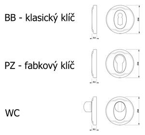 In-Design Dveřní klika Cetus starostříbro Provedení kliky: vč. rozety BB - obyčejný klíč