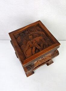 Postranní stolek exotické dřevo JÁVA - S, ruční práce