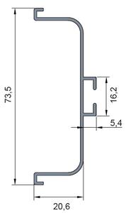 In-Design Úchytkový profil GOLA-C horizontální eloxovaný hliník Rozměr úchytky (mm): 2000