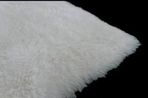 Kožený koberec z ovčí kůže - střižený chlup - bílý - 2K - SBS - rovný 2 kůže Střižený chlup 5 cm