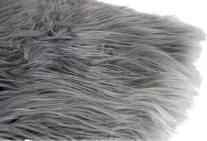 Kožený koberec z ovčí kůže - dlouhý chlup - šedý - 2K - rovný 2 kůže Dlouhý chlup 10-20 cm
