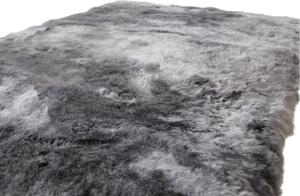 Kožený koberec z ovčí kůže - střižený chlup - šedý - 3K - rovný 3 kůže Střižený chlup 5 cm