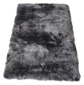 Kožený koberec z ovčí kůže - střižený chlup - šedý - 3K - rovný 3 kůže Střižený chlup 5 cm